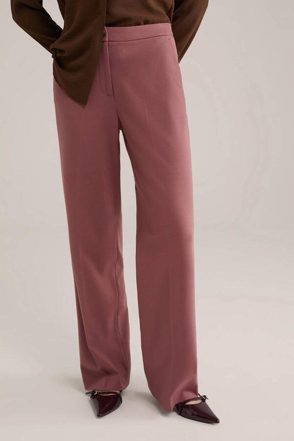 WE Fashion jersey high waist pantalon rood
