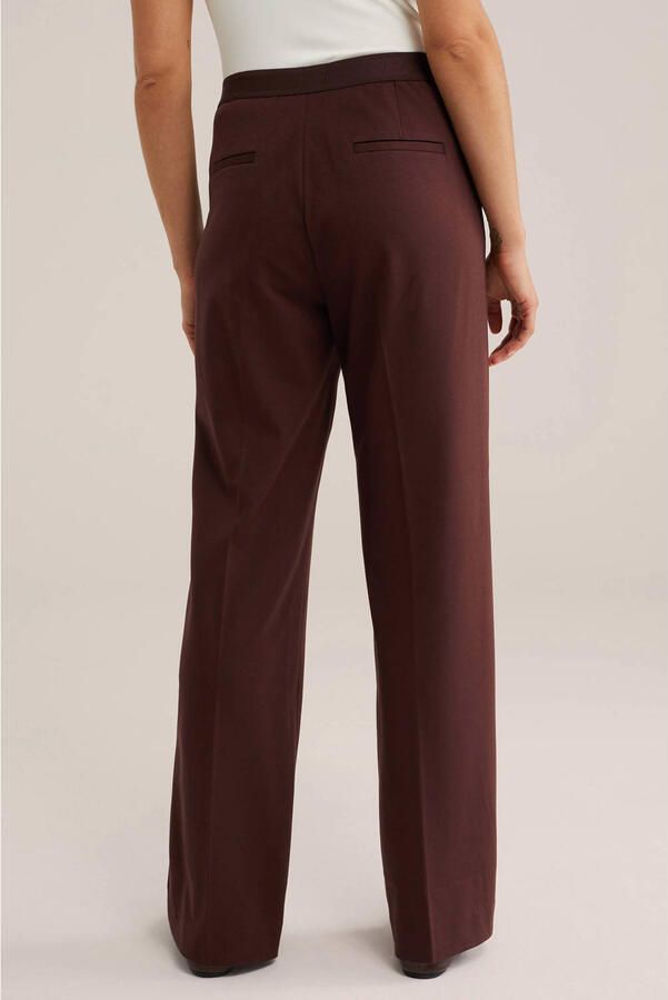 WE Fashion jersey loose fit pantalon met plooien bruin - Foto 2