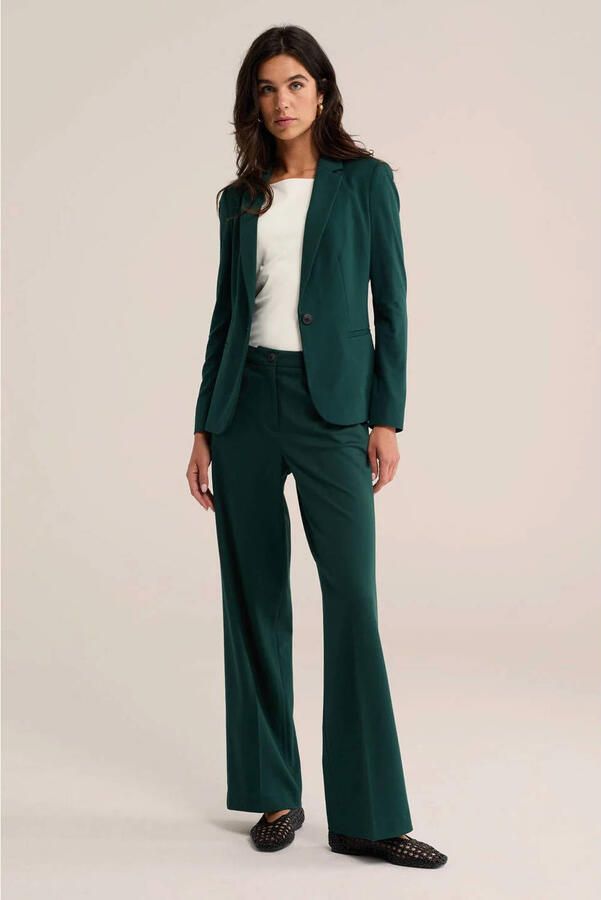 Jersey loose fit pantalon met plooien groen - Foto 3