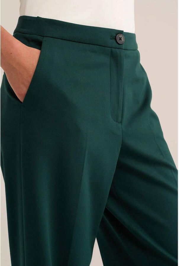 Jersey loose fit pantalon met plooien groen - Foto 2