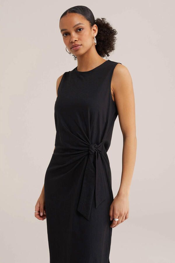 WE Fashion jersey zomerjurk zwart