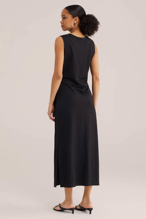 WE Fashion jersey zomerjurk zwart - Foto 3