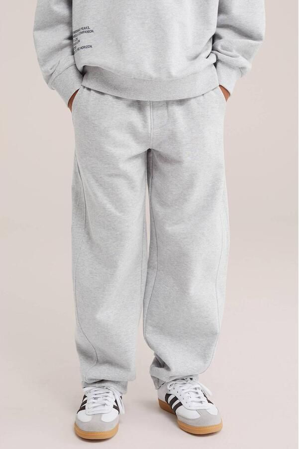 WE Fashion joggingbroek lichtgrijs Jongens Sweat Effen