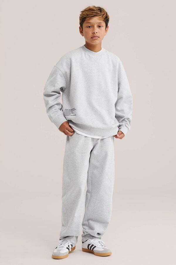 WE Fashion joggingbroek lichtgrijs Jongens Sweat Effen - Foto 3