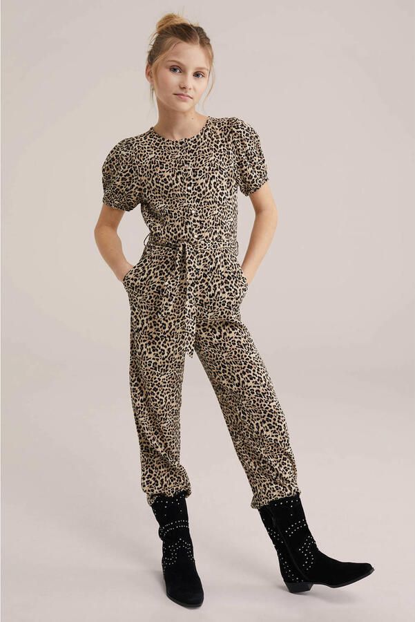 WE Fashion jumpsuit beige met panterprint - Foto 2