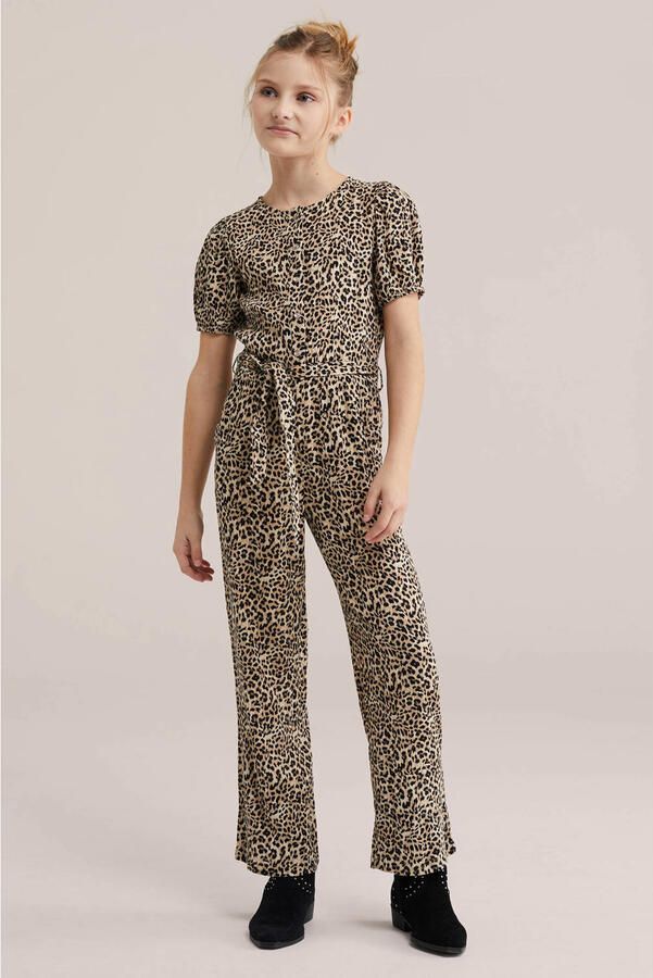 WE Fashion jumpsuit beige met panterprint - Foto 3