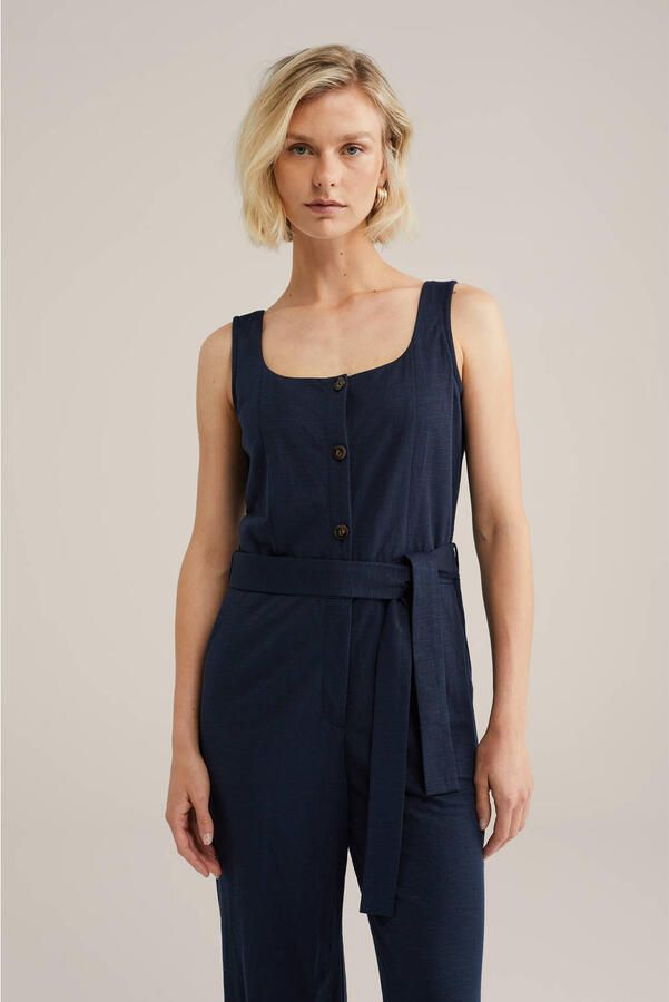 WE Fashion jumpsuit donkerblauw