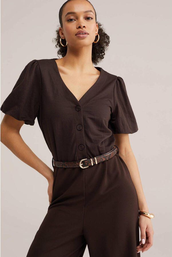 WE Fashion jumpsuit donkerbruin - Foto 2