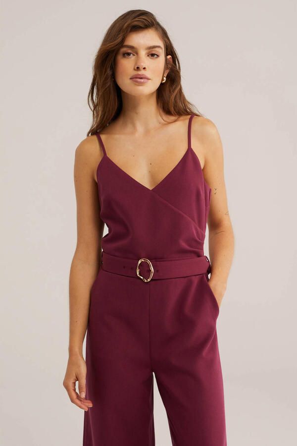 WE Fashion jumpsuit donkerrood