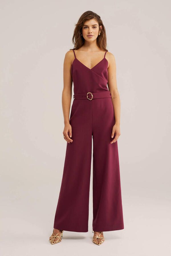 WE Fashion jumpsuit donkerrood - Foto 3
