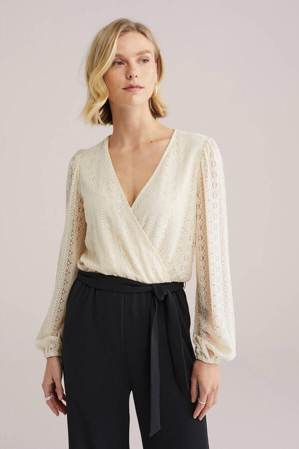 WE Fashion jumpsuit ecru broderie