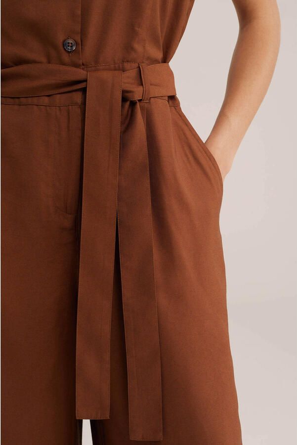 WE Fashion jumpsuit met ceintuur lichtbruin - Foto 2