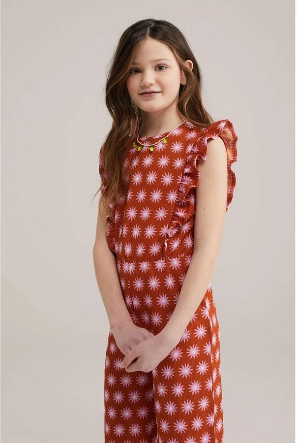 WE Fashion jumpsuit roodbruin
