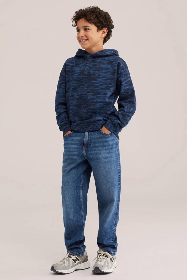 WE Fashion junior hoodie met print blauw - Foto 2