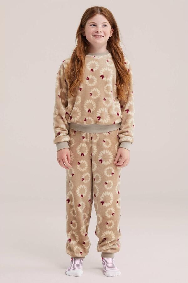 WE Fashion junior pyjama met print beige - Foto 2