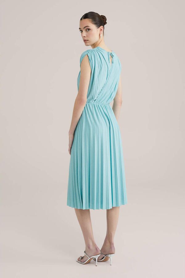 WE Fashion jurk met glitter turquoise - Foto 3