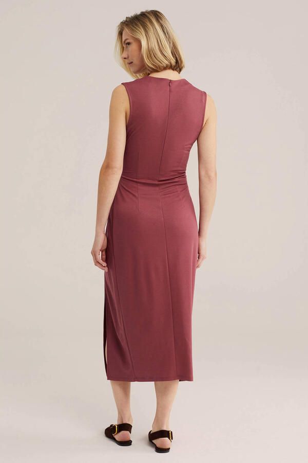WE Fashion jurk met knoopdetail oudroze - Foto 2