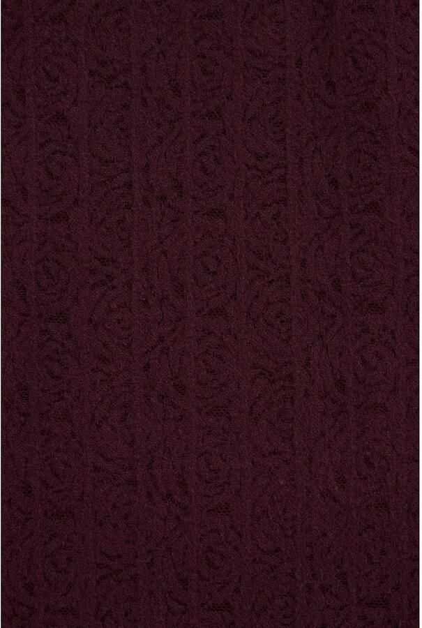 WE Fashion kanten blouse met ruches donkerrood Meisjes Polyamide Ronde hals - Foto 2