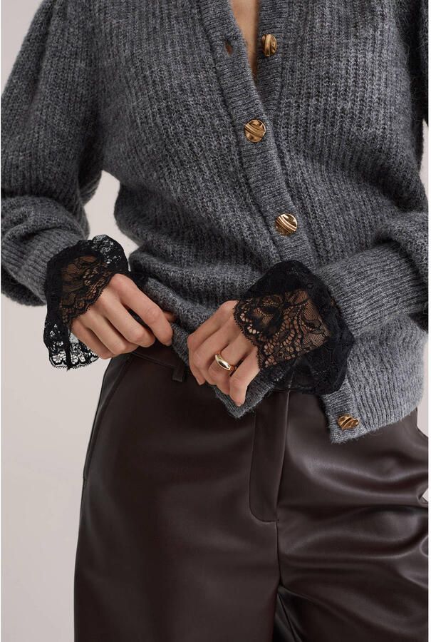 WE Fashion kanten manchetten zwart