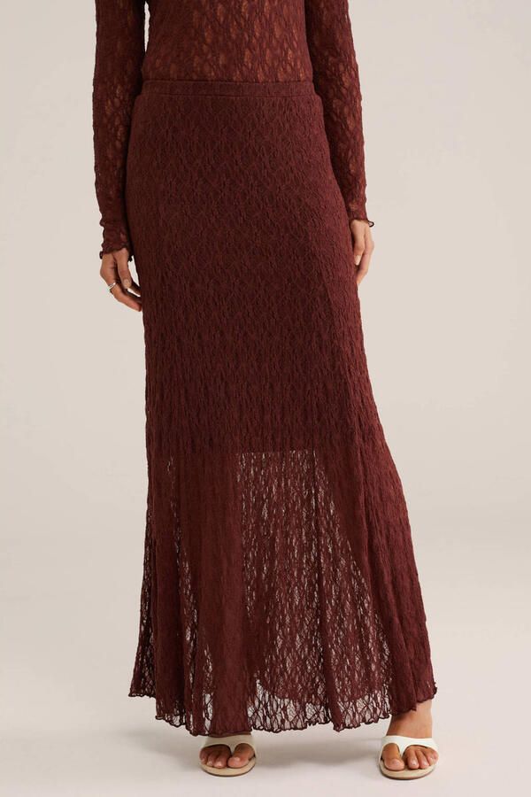 WE Fashion kanten midi rok rood - Foto 2