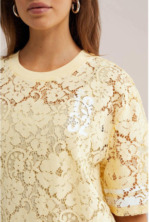 WE Fashion kanten T-shirt lichtgeel - Foto 2