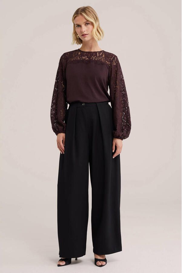 WE Fashion kanten top donkerrood - Foto 2