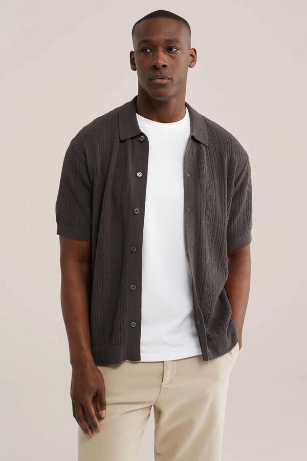 WE Fashion katoenen gebreid vest bruin