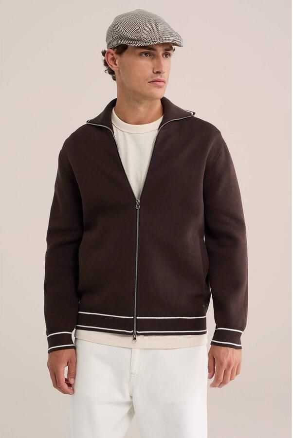 WE Fashion katoenen gebreid vest bruin