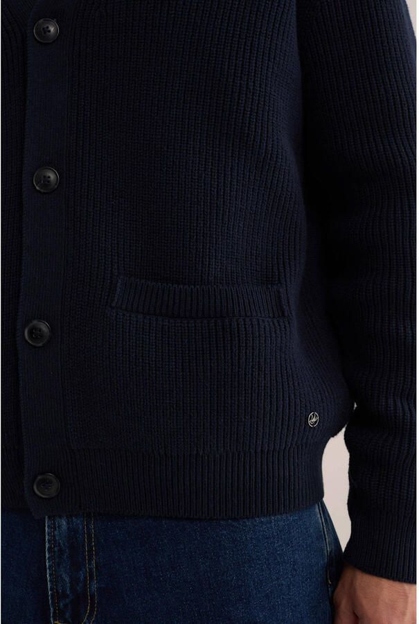 WE Fashion katoenen gebreid vest heavy blue - Foto 2