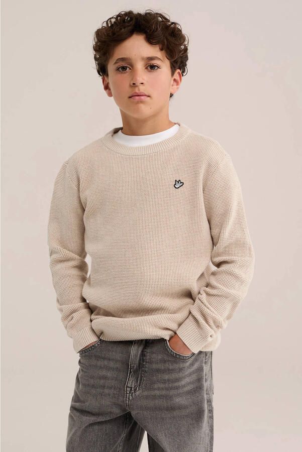 WE Fashion katoenen gebreide trui beige - Foto 2