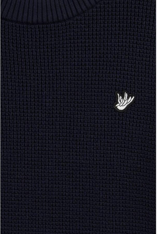 WE Fashion katoenen gebreide trui donkerblauw - Foto 2