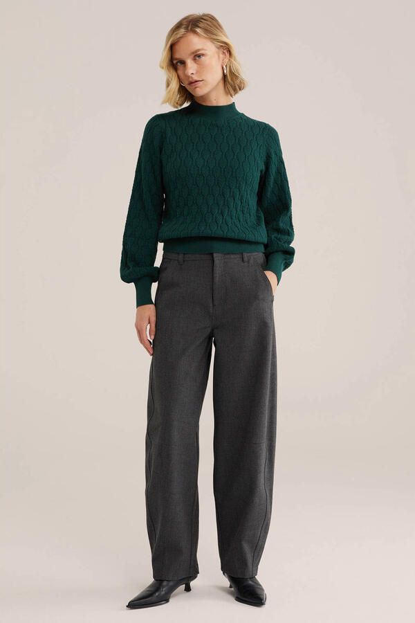WE Fashion katoenen gebreide trui groen - Foto 2