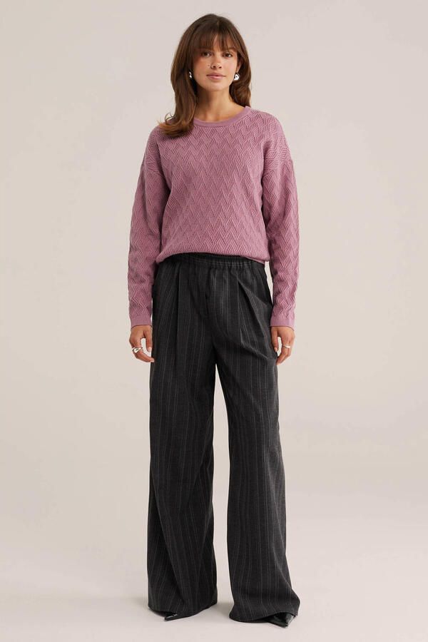 WE Fashion katoenen gebreide trui oudroze - Foto 3