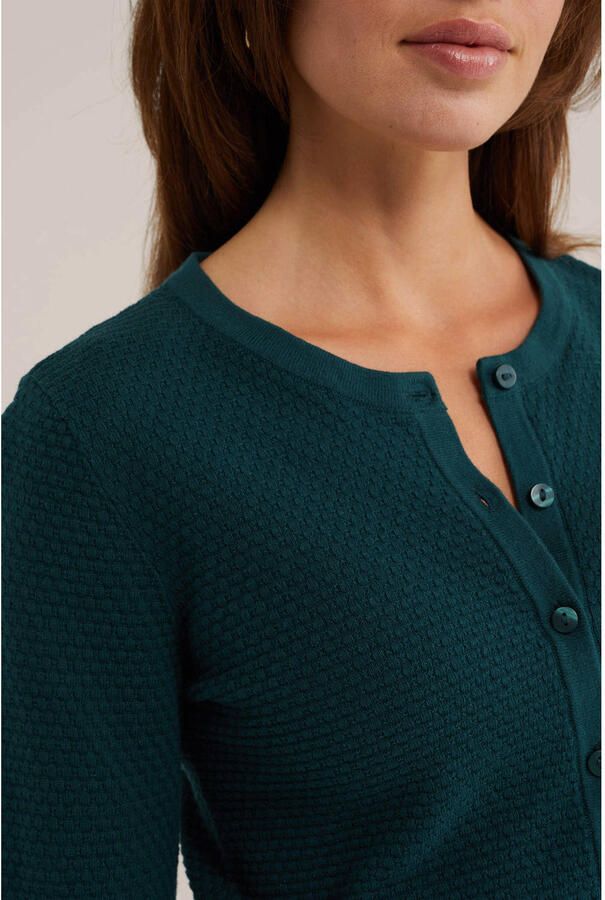 WE Fashion katoenen gebreide vest blauw - Foto 2