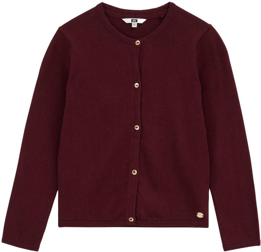 WE Fashion katoenen gebreide vest donkerrood - Foto 2