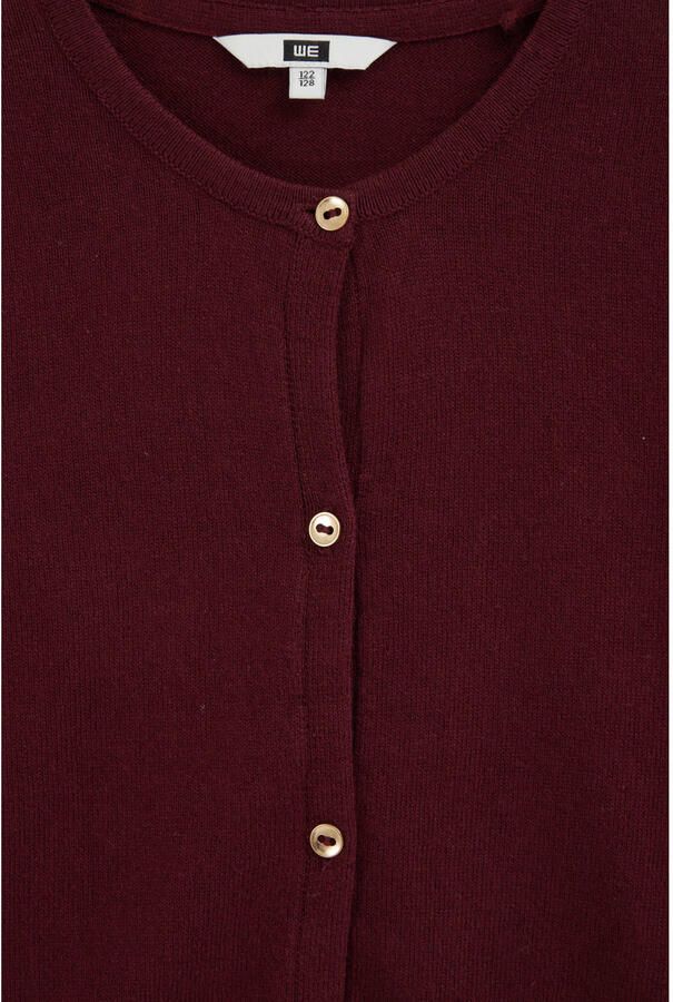 WE Fashion katoenen gebreide vest donkerrood - Foto 3