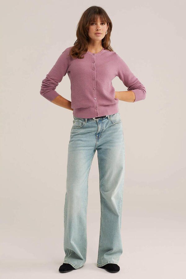 WE Fashion katoenen gebreide vest oudroze - Foto 2