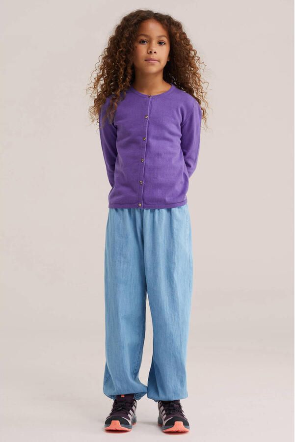 WE Fashion katoenen gebreide vest paars - Foto 4