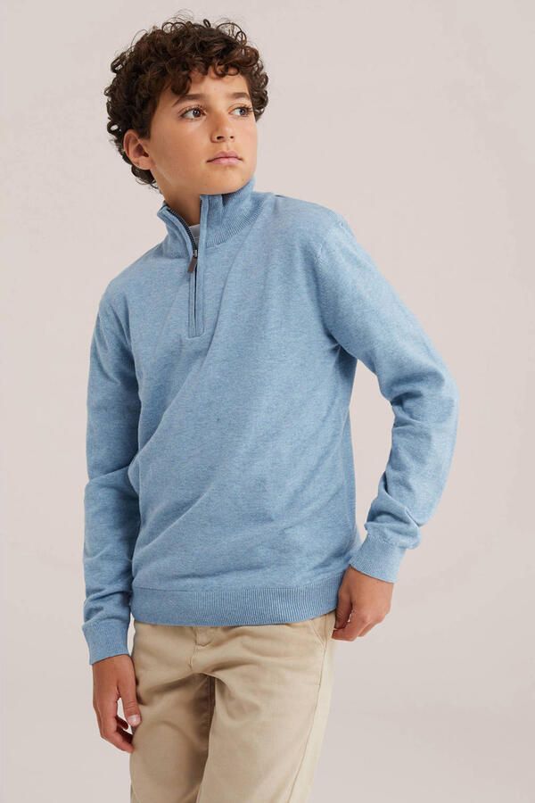 WE Fashion katoenen pullover blauw