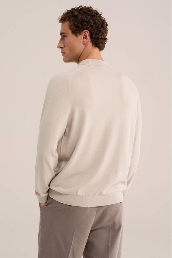 WE Fashion katoenen regular fit gebreide trui beige - Foto 2