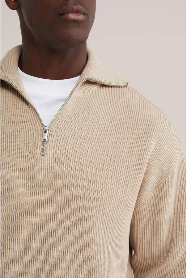 WE Fashion katoenen regular fit gebreide trui beige - Foto 2