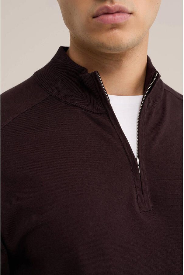 WE Fashion katoenen regular fit gebreide trui donkerbruin - Foto 2