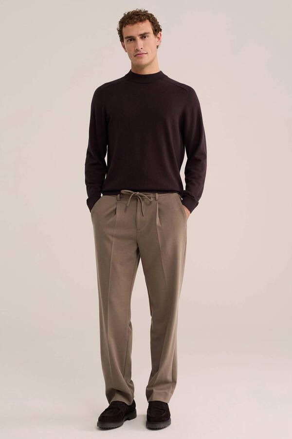 WE Fashion katoenen regular fit gebreide trui donkerbruin - Foto 2