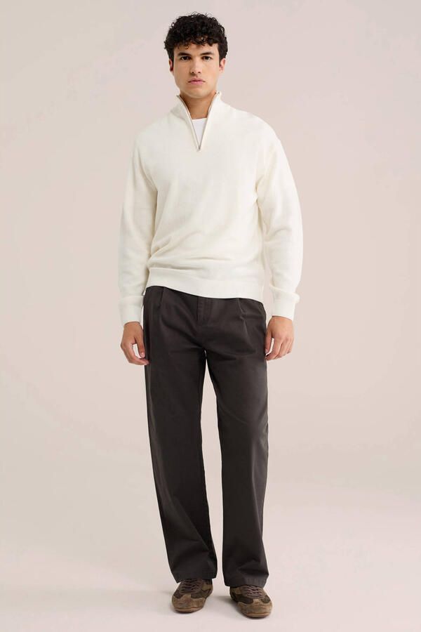 WE Fashion katoenen regular fit gebreide trui ecru - Foto 2