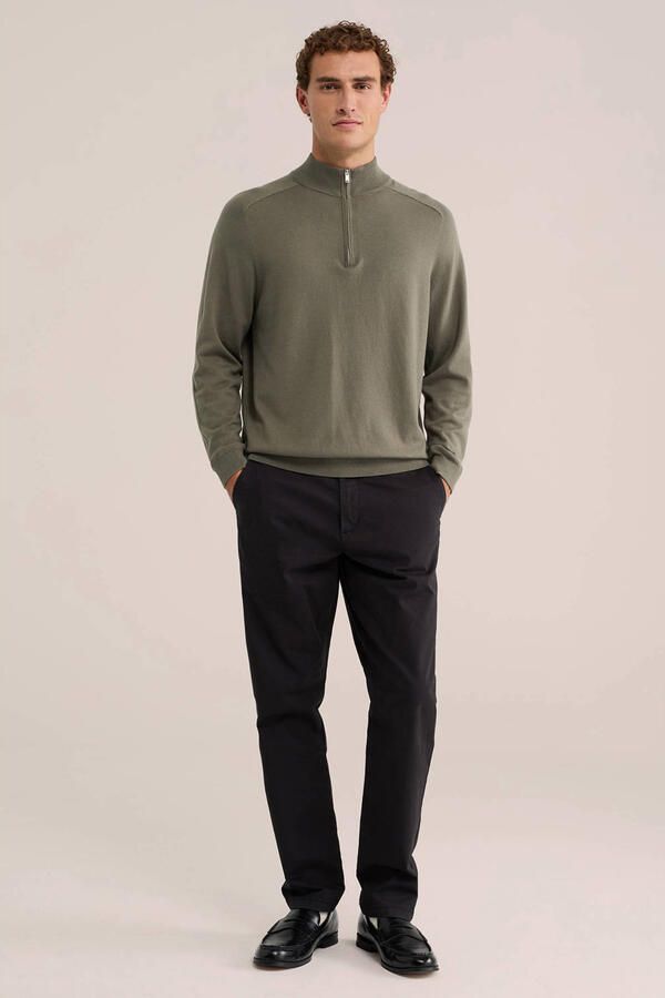 WE Fashion katoenen regular fit gebreide trui groen - Foto 2