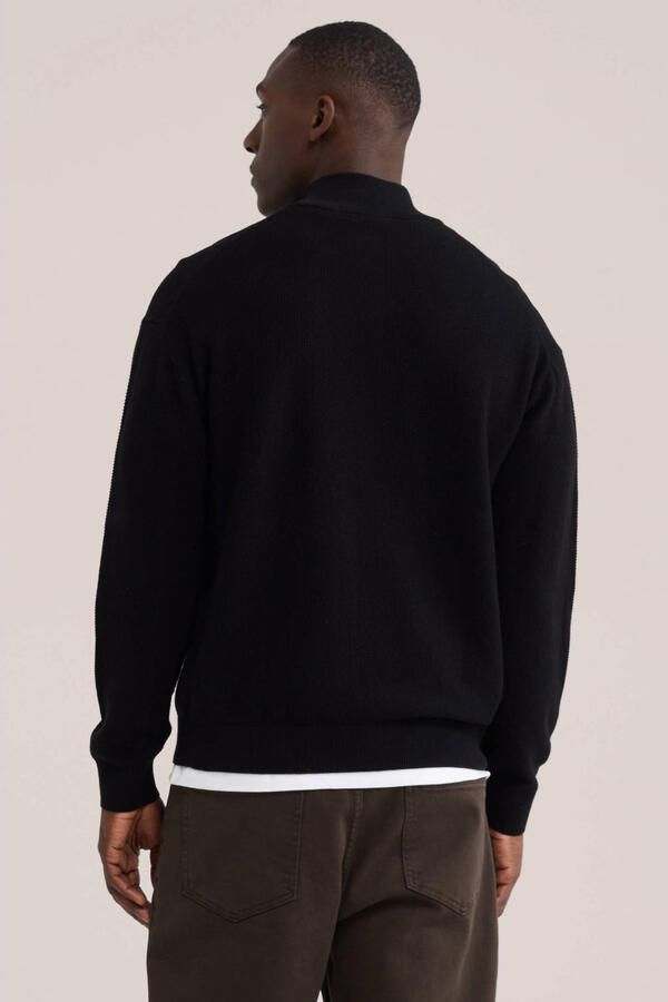 WE Fashion katoenen regular fit gebreide trui zwart - Foto 2