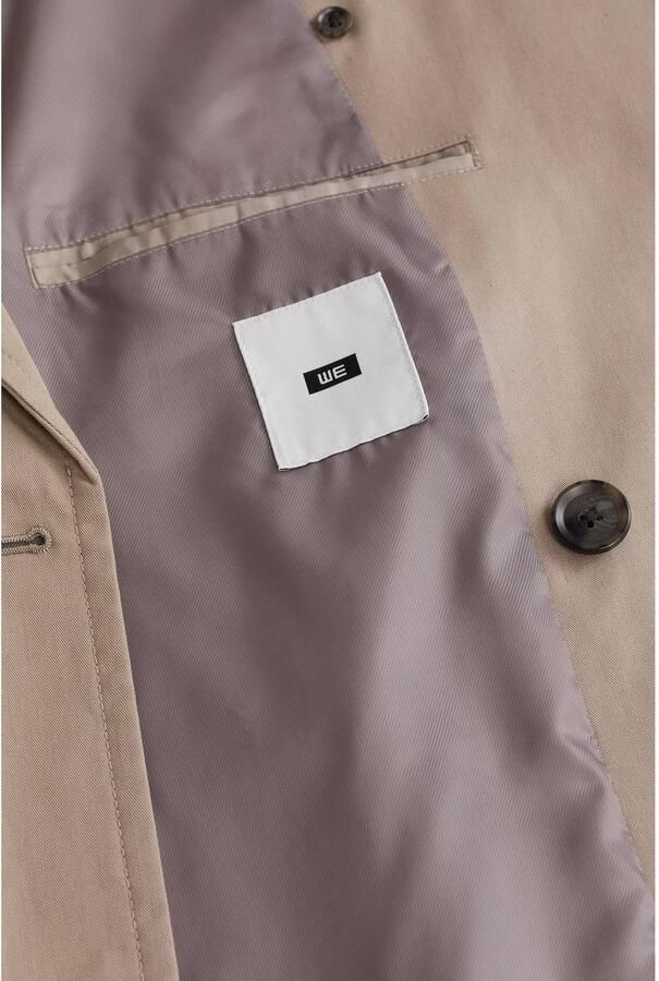 WE Fashion katoenen trenchcoat met ceintuur beige - Foto 2