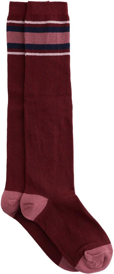 WE Fashion kniekousen donkerrood