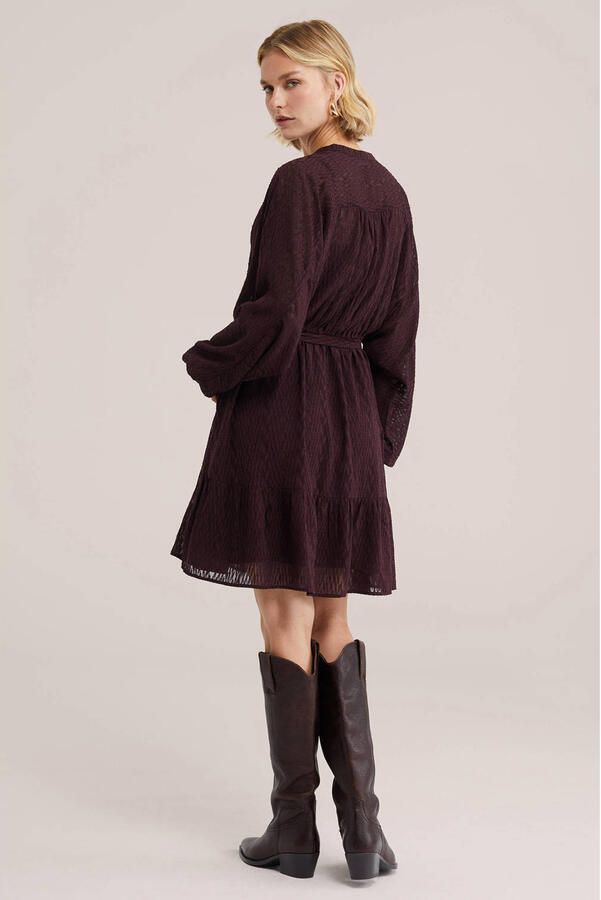 WE Fashion korte jurk aubergine - Foto 3