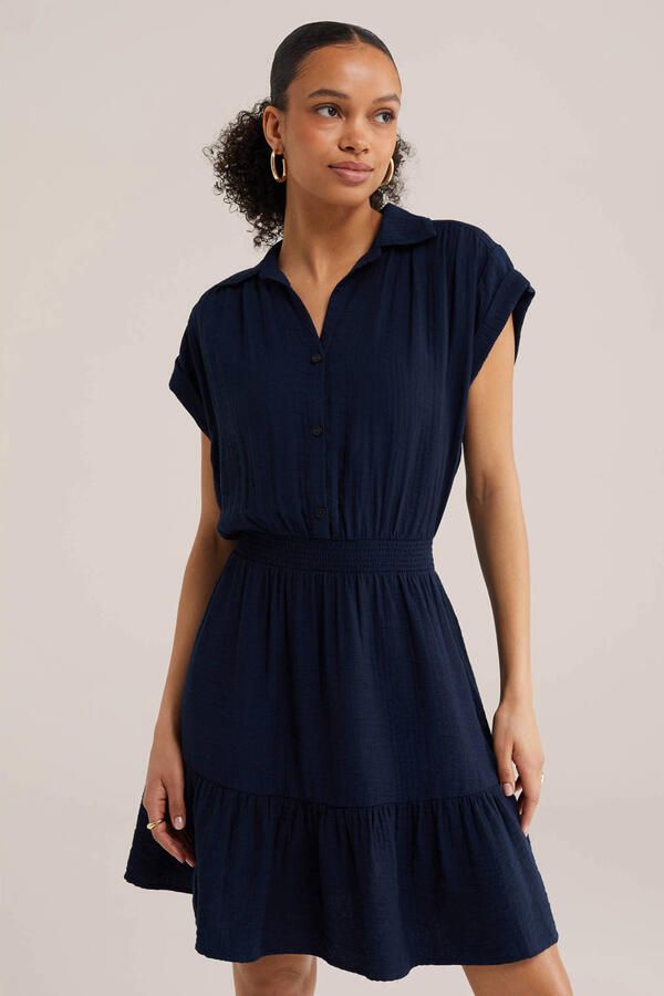 WE Fashion korte jurk donkerblauw